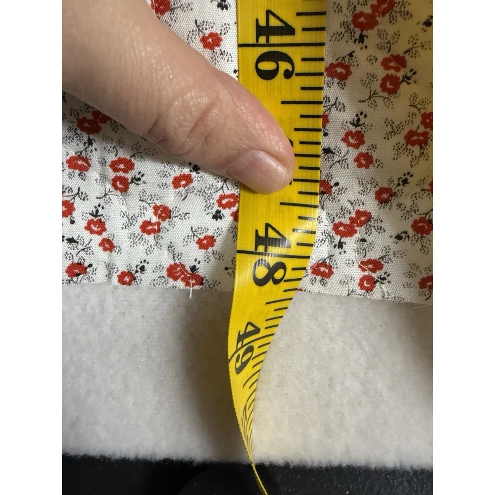 Vtg Holly Hobbie Quilted Fabric Scrap‎ Red Floral Hollie Hobbie And Friends